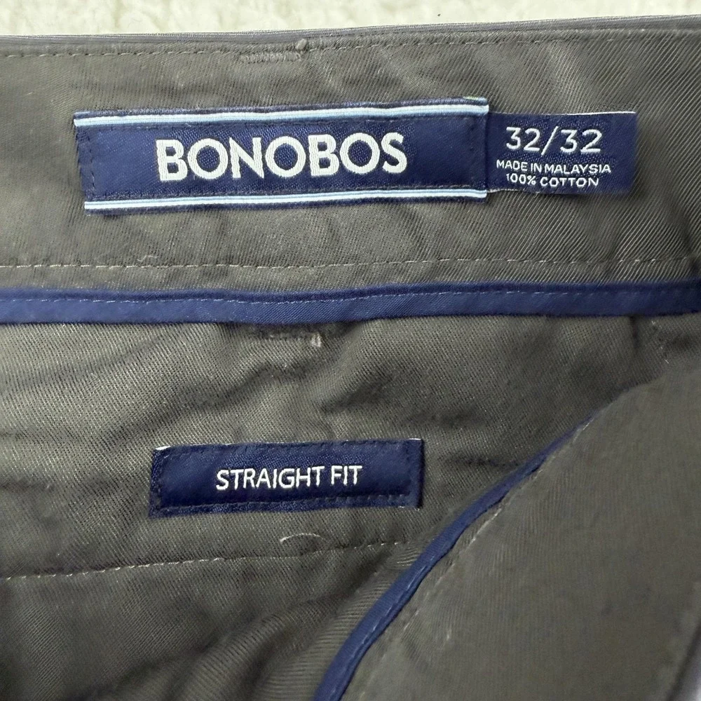 Bonobos Friday Pants Mens 32x32‎ Gray Straight Fit Chino Cotton Casual Office